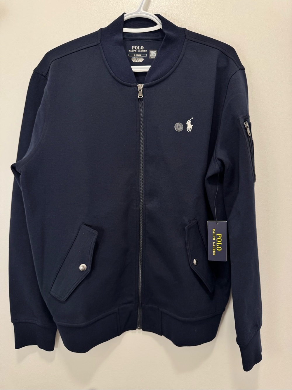 Polo by Ralph Lauren Navy Bomber Jacket with Embroidered Pony